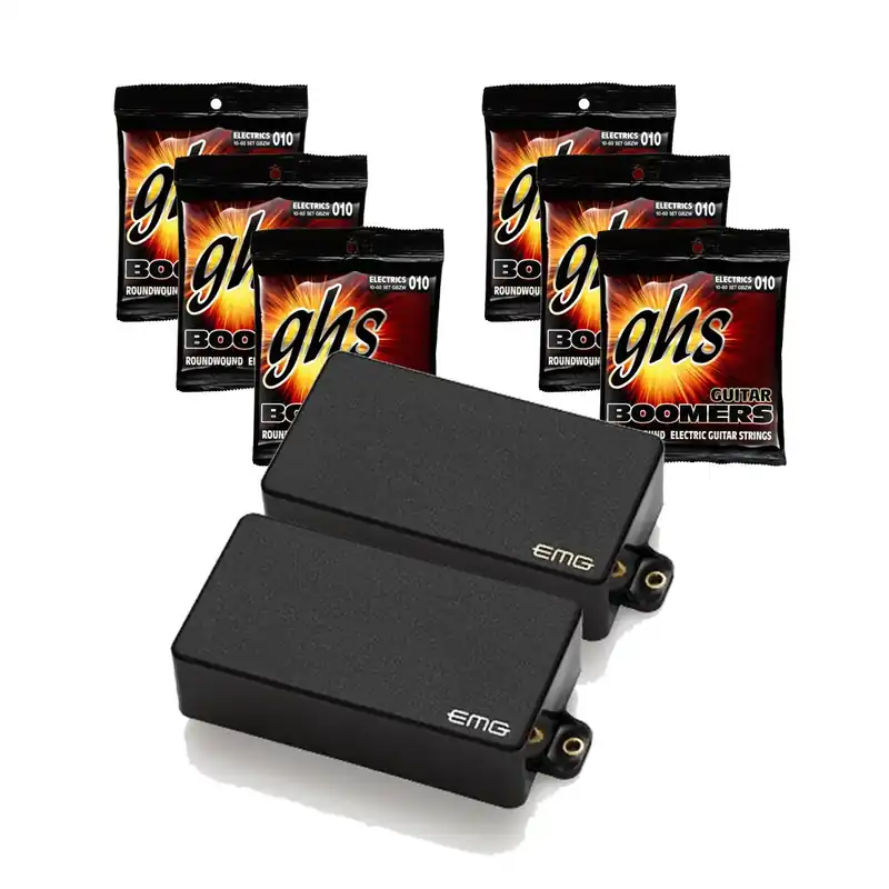 Popular EMG Zakk Wylde Signature Black Active Pickup Set with 6 Sets of GHS GBZW Strings (10-60)