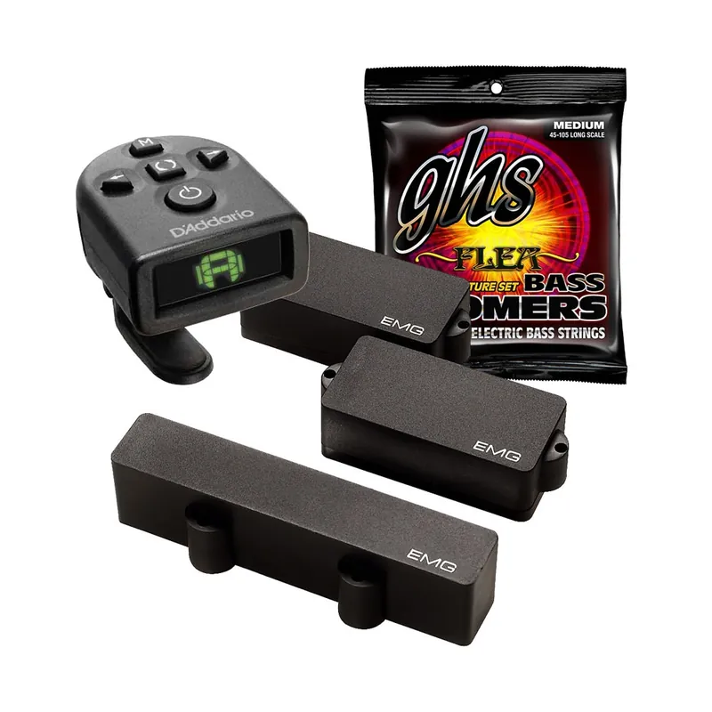 Grab Now EMG PJ Set Black Active Pickup with FREE GHS M3045F Bass Strings (45-105) and Tuner