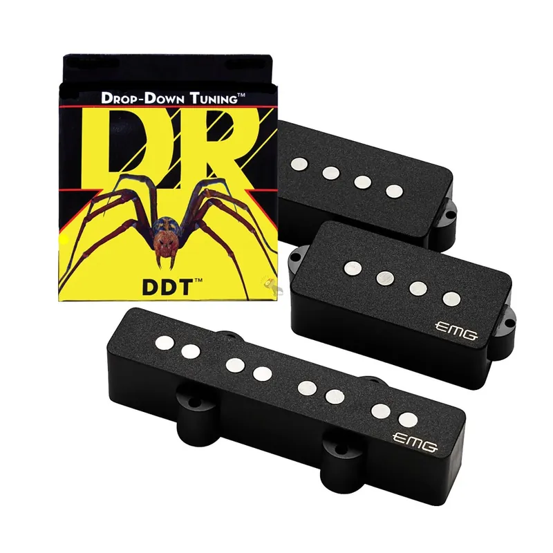 EMG GZR-PJ Geezer Butler Signature PJ Pickup Set in Black with FREE DR DDT Bass Strings (45-105) Markdown