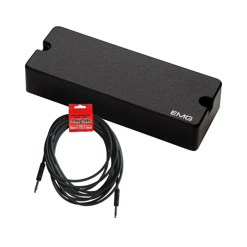 EMG 40DC Black Dual Coil 5-String Bass Pickup with FREE 18.6 ft Guitar Cable No Minimum Order