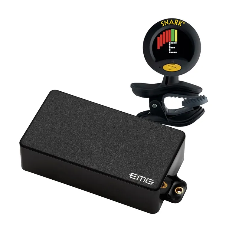 Fan Favorite EMG 85 Black Humbucking Active Guitar Pickup with Clip-on Tuner