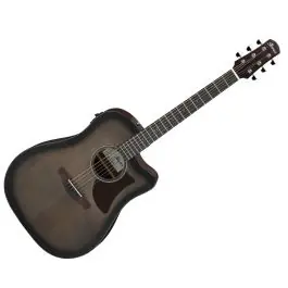 Hassle-Free Returns Ibanez AAD50CETCB Advanced Acoustic A/E Guitar - Transparent Charcoal Burst