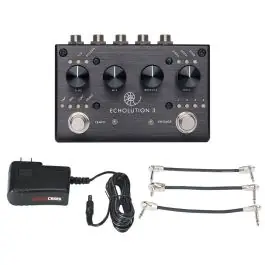 Free Returns Pigtronix Echolution 3 Multi-Tap Delay + Gator 9V Power Combo & 3 Patch Cables
