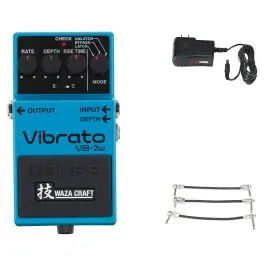 Boss VB-2W Vibrato Pedal Waza Craft + Gator 9V Power Combo & 3 Patch Cables Limited Offer