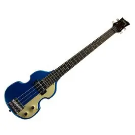 Hofner Shorty Travel Electric Violin Bass Guitar - Metallic Blue Exclusive