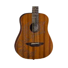 Brand New Luna Safari Tattoo Travel Acoustic Guitar w/Bag