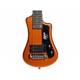 Direct From Factory Hofner Shorty Electric Travel Guitar w/ Gig Bag - Metallic Orange