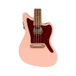 Fender Fullerton Jazzmaster Uke - Shell Pink w/ Walnut FB Professional Grade