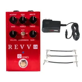 Revv Amplification G4 Preamp/OD/Distortion + Gator 9V Power & 3 Patch Cables Must Have
