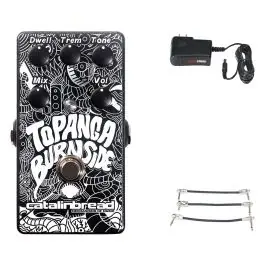 Mega Sale Catalinbread Topanga Burnside Reverb + Gator 9V Power Combo & 3 Patch Cables