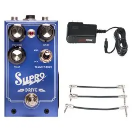 Supro 1305 Overdrive Pedal + Gator 9V Power Combo & 3 Patch Cables Free Delivery