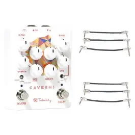 Keeley Caverns Delay/Reverb V2 + 2x Gator Patch Cable 3 Pack Viral