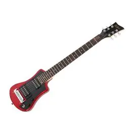 Hofner Deluxe Shorty Electric Travel Guitar Red w/Gig Bag Weekend Sale