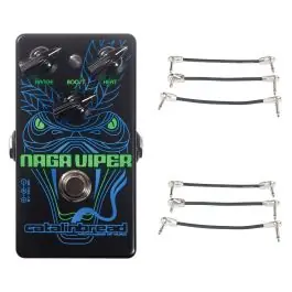 Catalinbread Naga Viper Treble Boost Pedal + 2x Gator Patch Cable 3 Pack Hot Picks