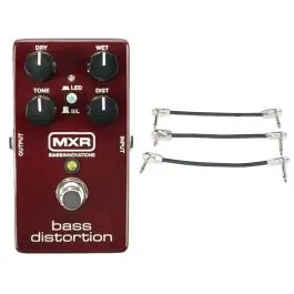 MXR M85 Bass Distortion + Gator Patch Cable 3 Pack Worldwide Shipping