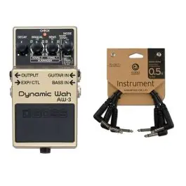 Boss AW-3 Dynamic Wah + Patch Cables (3-Pack) Weekend Sale