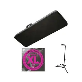Weekend Sale Gator Cases GWE-BASS Bass Case + Guitar Stand + D'addario EXL170-5TP (2-Pack)