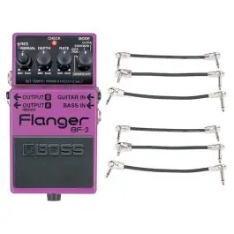 Markdown Boss BF-3 Stereo Flanger + 2x Gator Patch Cable 3 Pack