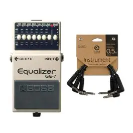 Boss GE-7 7-Band Graphic Equalizer + Patch Cables (3-Pack) Fresh Stock