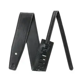 Dunlop BMF16BK Deluxe Strap in Black Leather Brass Seasonal Sale
