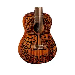 Luna Uke Tribal Mahogany 6-String Baritone Ukulele Today Only