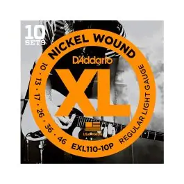 Must Have D'Addario EXL110 Regular Light Nickel Wound Electric Guitar Strings - 10-Pack