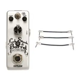 Outlaw Effects Lock Stock Barrel 3-Mode Distortion + Gator Patch Cable 3 Pack Grab Now