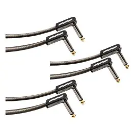 Popular EBS High Perfomance Flat Patch Cable 10cm Black/Gold x 3