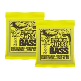 Ernie Ball 2832 Regular Slinky Round Wound Electric Bass Guitar Strings 2-Pack Special Offer