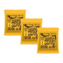 Fast Shipping Ernie Ball 2222 Hybrid Slinky Nickel Wound Electric Guitar Strings 3-Pack
