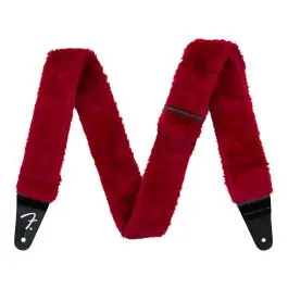 Fender Poodle Plush Guitar Strap - Red Free Returns