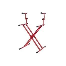 Trending Gator Frameworks GFW-KEY-5100XRED 2 Tier X Style Keyboard Stand - Red - Open Box