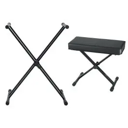 Gator Frameworks GFW-KEY-2000X Double Braced "X" Keyboard Stand + Keyboard Bench New Release