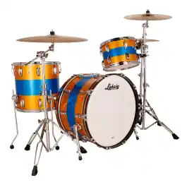 Professional Grade Ludwig Classic Maple Fab 3-Pc Shell Pack w/24" Kick - Triband Gold/Blue Sparkle