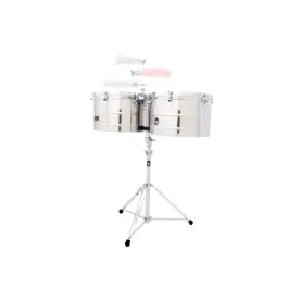 Open Box Latin Percussion 15" and 16" Prestige Thunder Timbales - Stainless Steel Top Pick