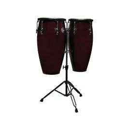 Brand New Latin Percussion Aspire Series 11" and 12" Conga Set w/ Double Stand - Dark Wood