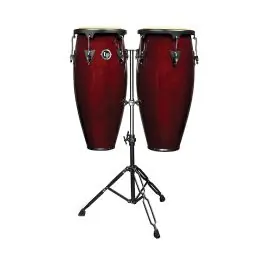 Hot Picks Latin Percussion Aspire Series 10" and 11" Conga Set w/ Double Stand - Dark Wood