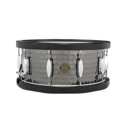 Gretsch Drums 6.5x14" Hammered Black Steel Snare Drum w/Wood Hoop Express Delivery