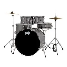 Special Offer Open Box PDP Centerstage 5pc Drum Kit w/Hardware, Cymbals & Throne - Silver Sparkle