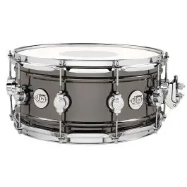 Open Box DW Design Series 6.5"x14" Snare Drum Black Nickel Over Brass Best Seller