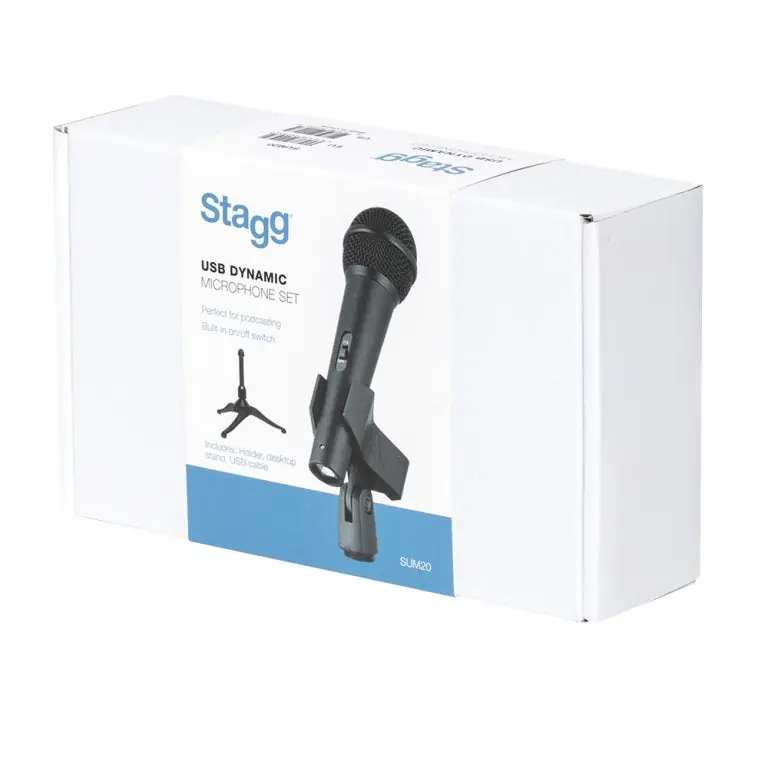 Stagg USB Dynamic Cardioid Microphone Set w/Mic Holder, Desktop Stand and USB Cable Instant Buy