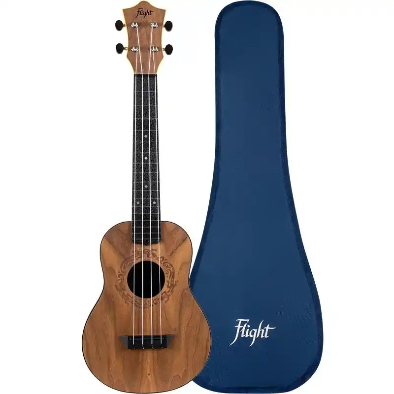 Flight Walnut Travel Concert Ukulele Original
