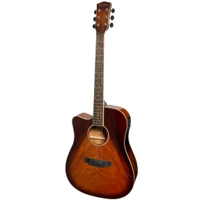 Martinez '31 Series' Left Handed Daowood Dreadnought Guitar Pickup - African Brownburst New Arrival