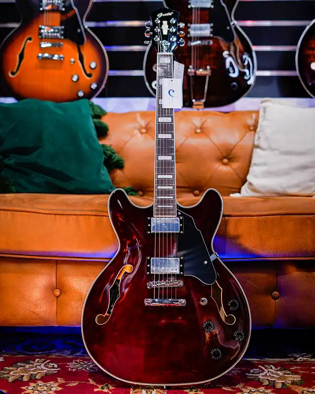 Grote "335-03" Series Hollow Body Electric Guitar in Wine Red Holiday Sale