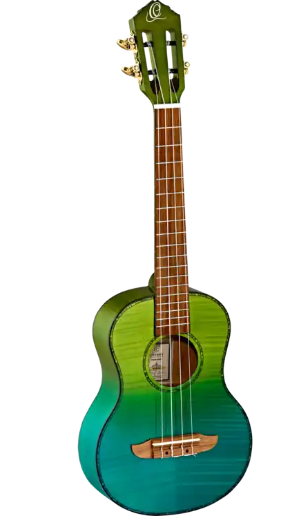 Must Have ORT-RUPR-IVY, ORTEGA PRISM SERIES TENOR UKULELE, FLAMED MAPLE TOP, IVY GREEN