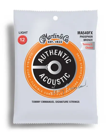 Mega Sale Martin Authentic Acoustic Flexible Core 92/8 Phosphor Bronze "Tommy's Choice" Light Guitar String Set (12-54)