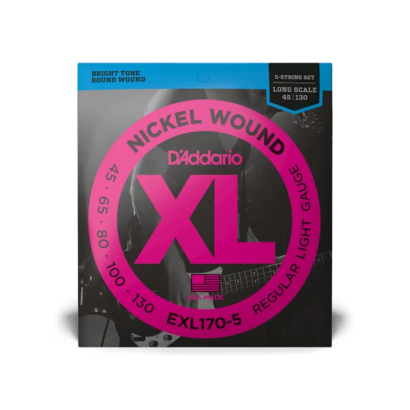D'Addario 5 String Bass Guitar Strings XL Nickel Wound Wholesale