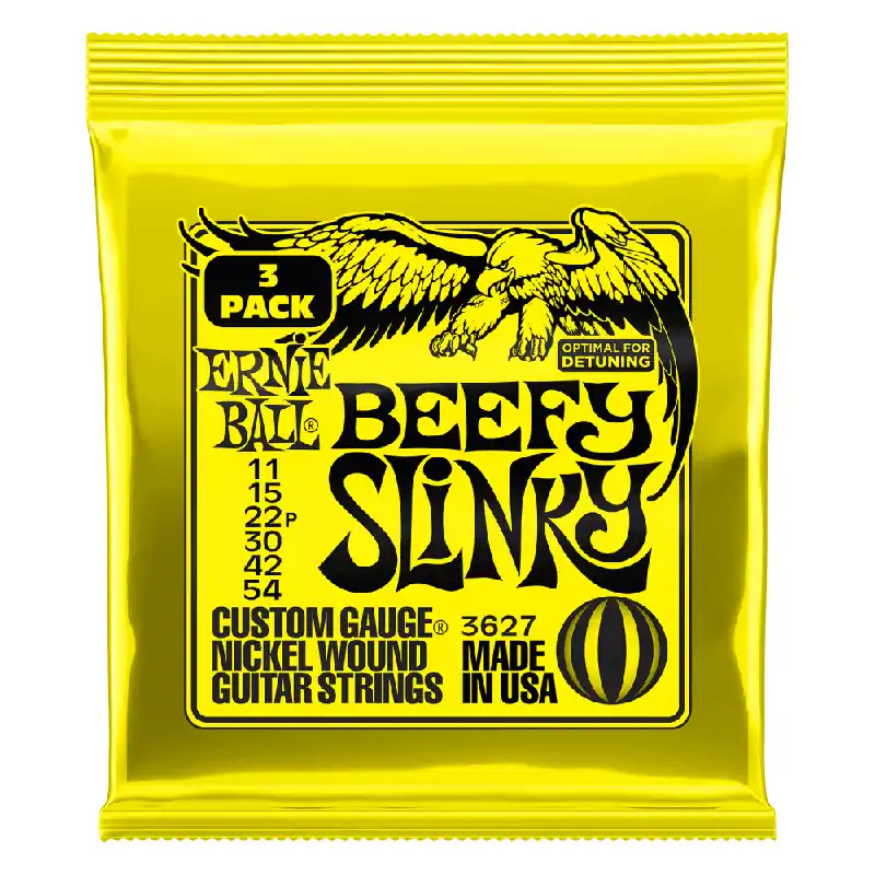 Editor’s Pick Ernie Ball 2627 Beefy Slinky 11-54 Electric Guitar Strings, 3-Pack