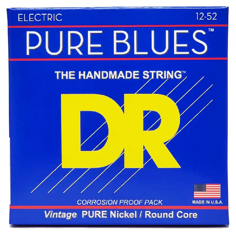 Markdown DR Strings PURE BLUES Pure Nickel 12-52 Electric Guitar Strings, Jazz