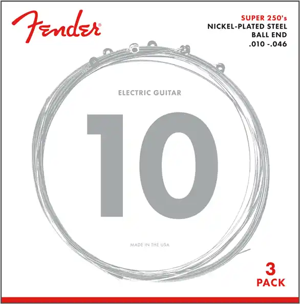Fender Super 250's Nickel Plated Steel 10-46 Electric Guitar Strings, 3-Pack Low Price